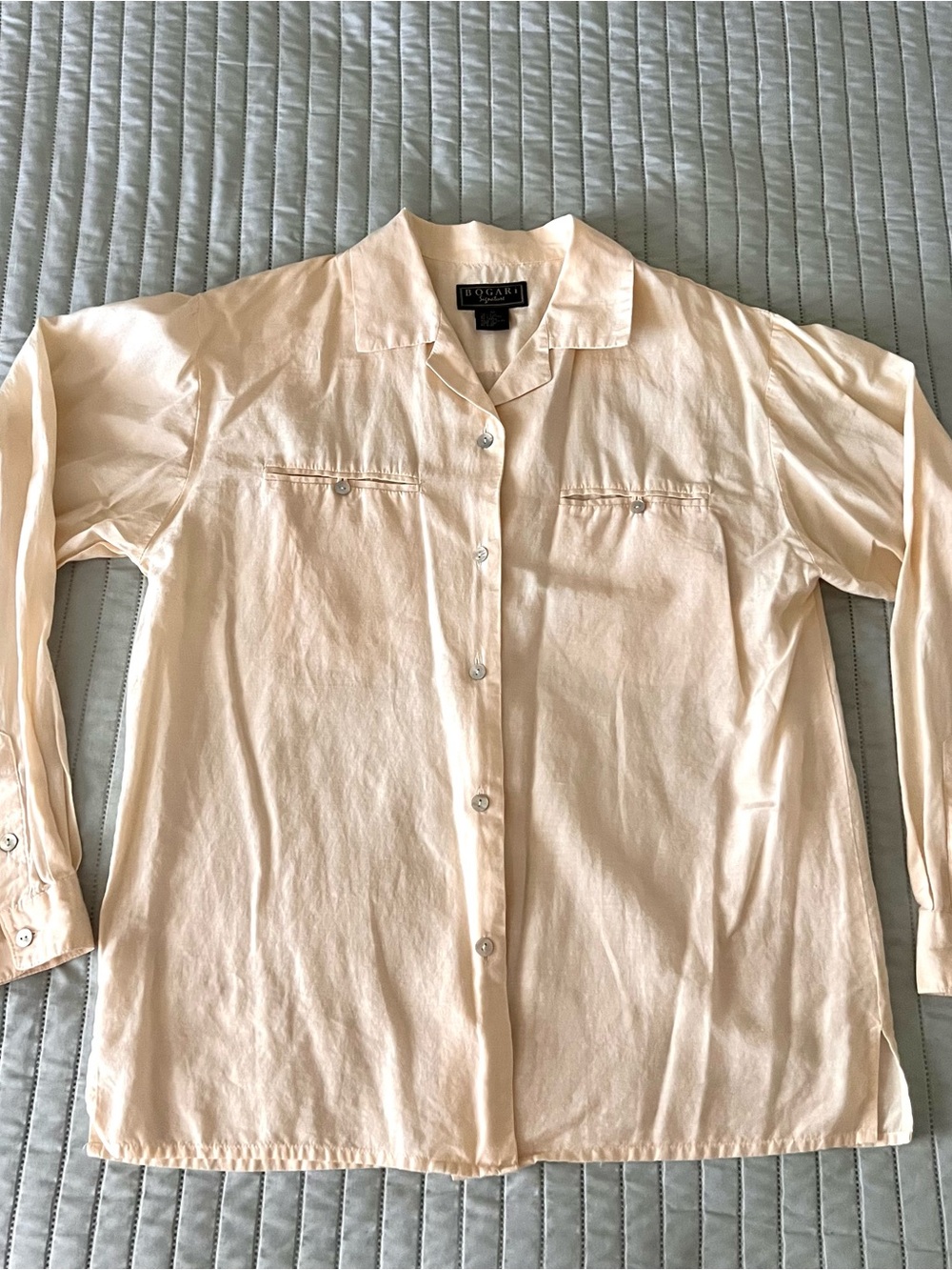 Signature cream Button-Up Blouse - Picture 3 of 7